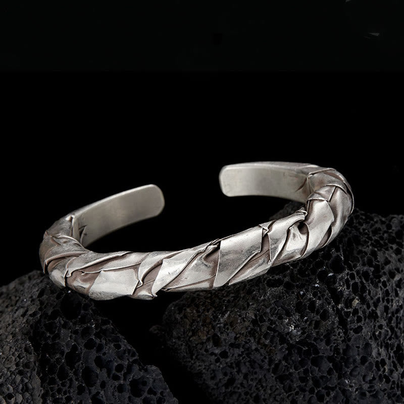 WorldNorse Geflochtenes Armband aus handgefertigtem 925er Silber - 17-18 cm - NEIN DANKE - image 0