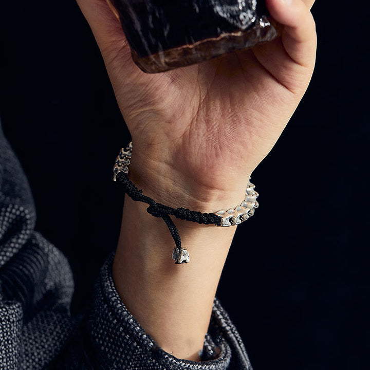 WorldNorse 925 Sterling Silber Drachenknochen Armband