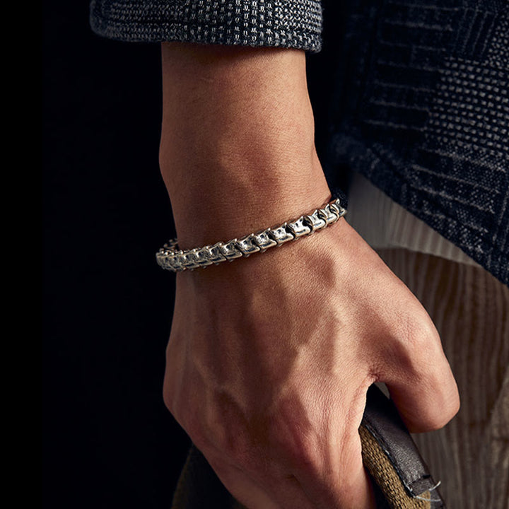 WorldNorse 925 Sterling Silber Drachenknochen Armband