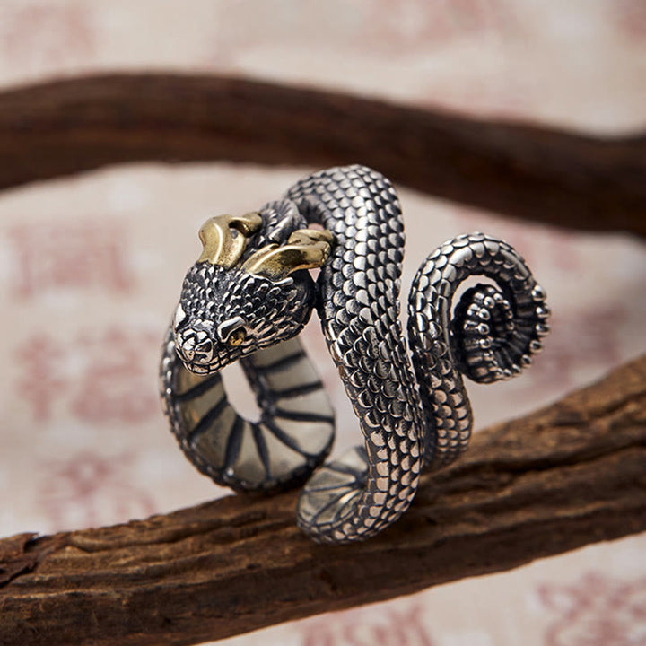 WorldNorse handgefertigteshandgefertigtes925er Silber Schlangenring Jormungandr - image 3