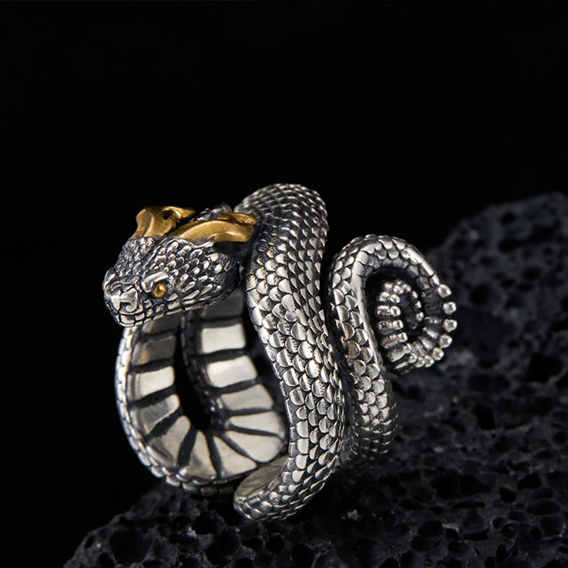 WorldNorse 925 Sterling Silber Schlangenring Jormungandr - Einstellbar - image 0