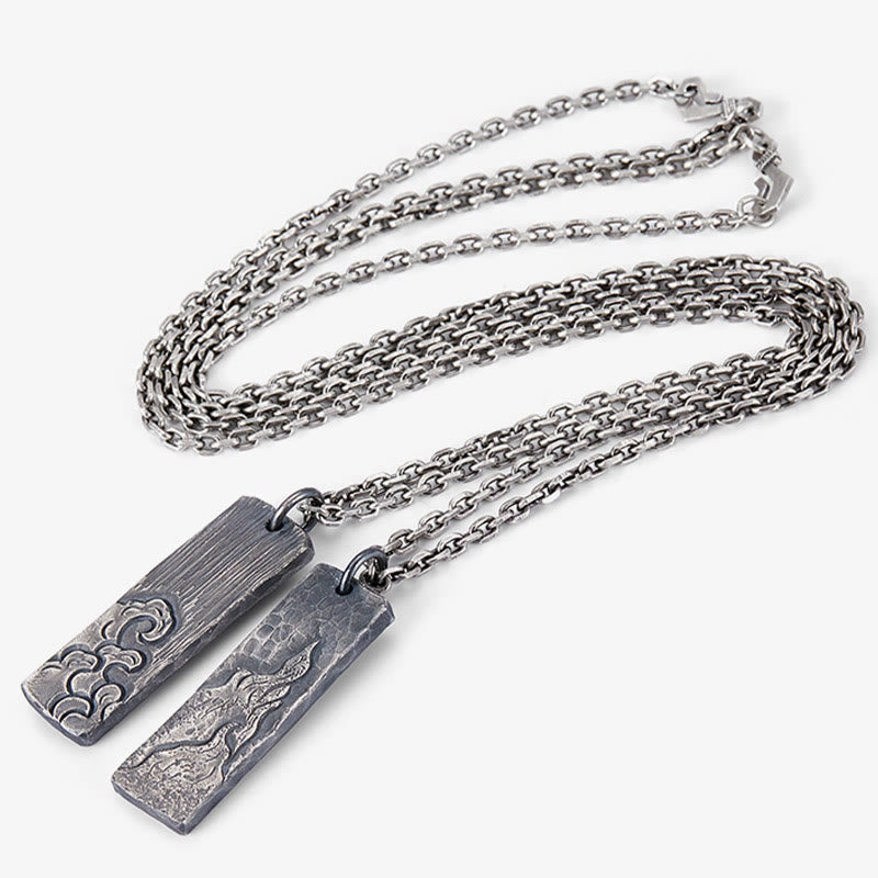 WorldNorse handgefertigtes 925er Silber Wellen Feuer Halskette - image 7