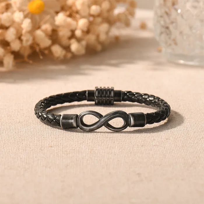 WorldNorse Infinity Geflochtenes Lederarmband im Vintage-Stil