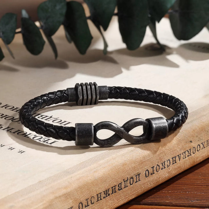 WorldNorse Infinity Geflochtenes Lederarmband im Vintage-Stil