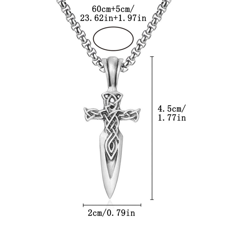WorldNorse Halskette mit nordischem Keltischer Knoten und Kreuz und Speer