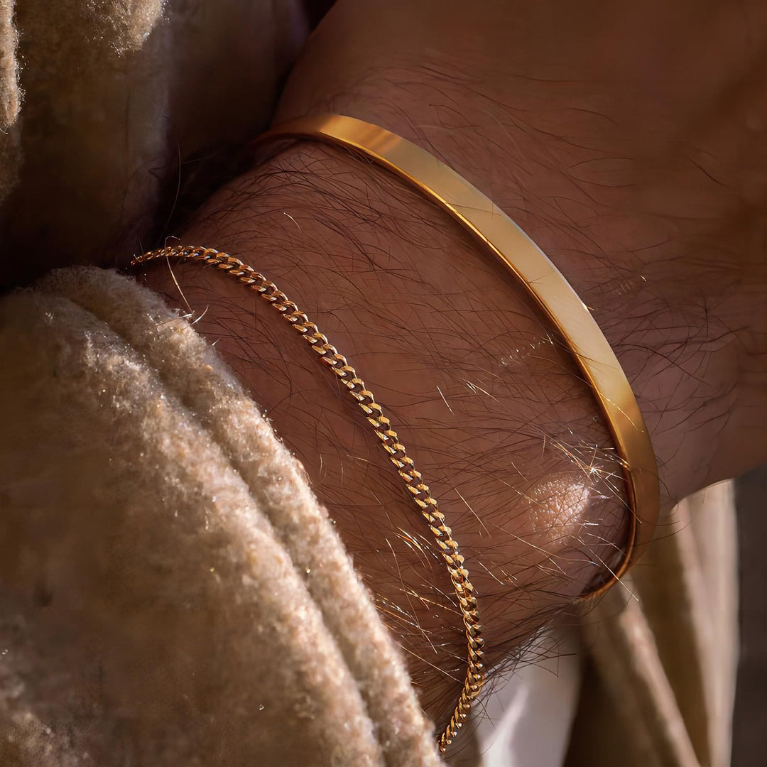 WorldNorse 2-teiliges kubanisches Kettenarmband