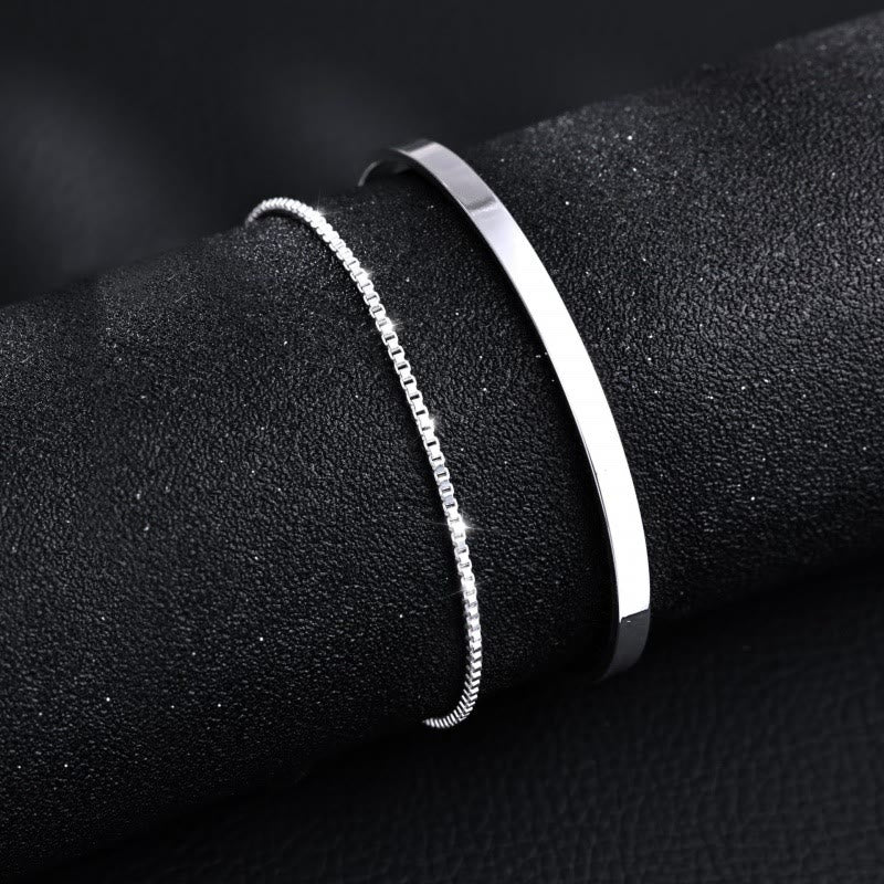 WorldNorse 2-teiliges kubanisches Kettenarmband