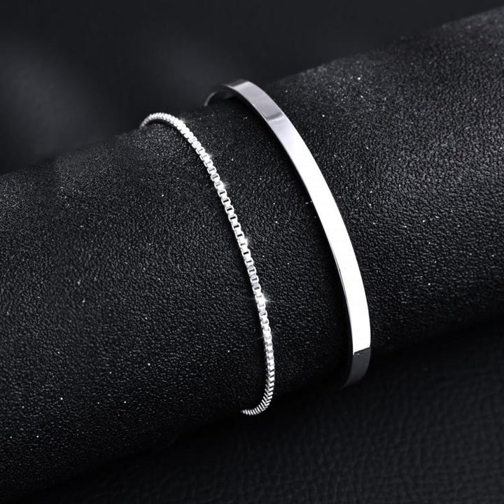 WorldNorse 2-teiliges kubanisches Kettenarmband