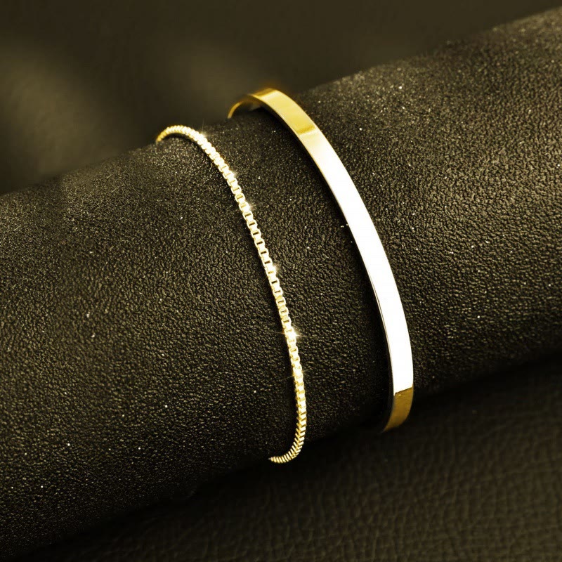 WorldNorse 2-teiliges kubanisches Kettenarmband