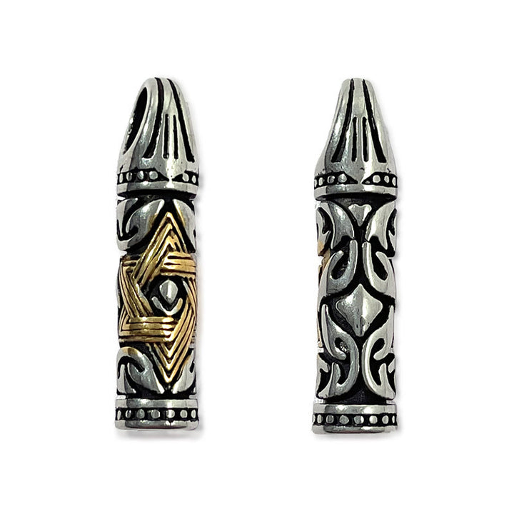 WorldNorse Bullet Hexagram Edelstahl-Kettenhalskette