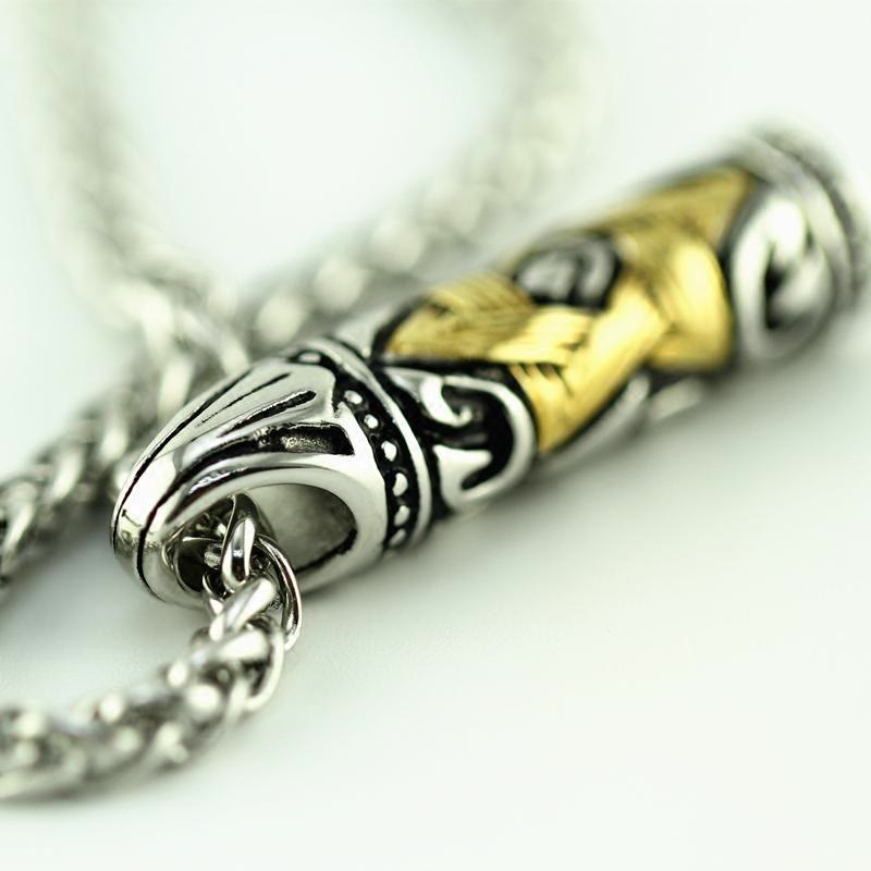 WorldNorse Bullet Hexagram Edelstahl-Kettenhalskette
