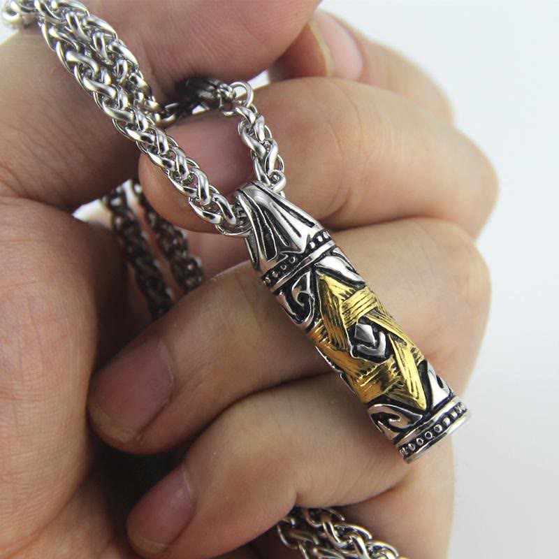 WorldNorse Bullet Hexagram Edelstahl-Kettenhalskette