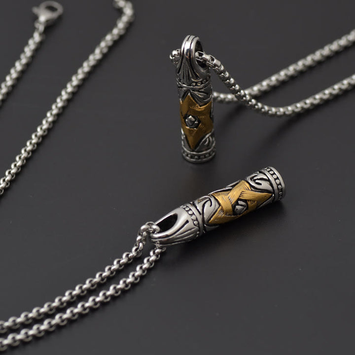 WorldNorse Bullet Hexagram Edelstahl-Kettenhalskette