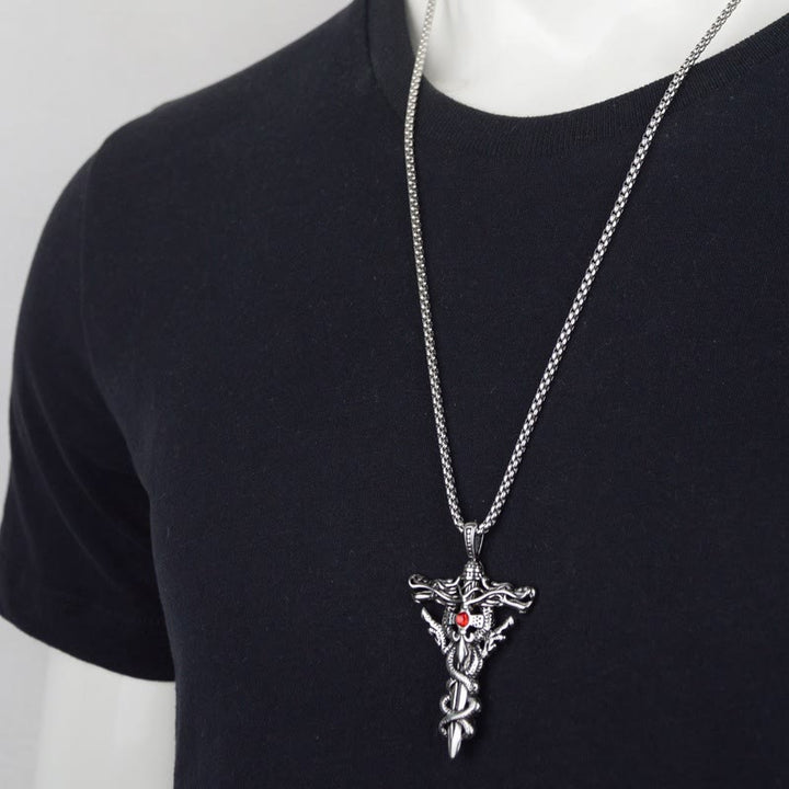 WorldNorse Retro Nordischer Drache -Halskette