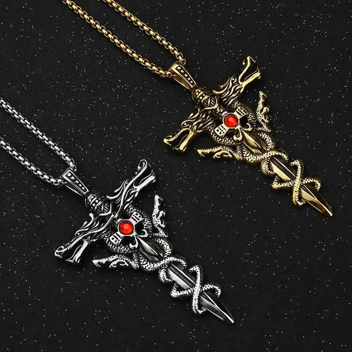 WorldNorse Retro Nordischer Drache -Halskette