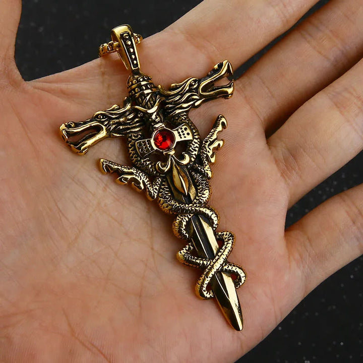 WorldNorse Retro Nordischer Drache -Halskette