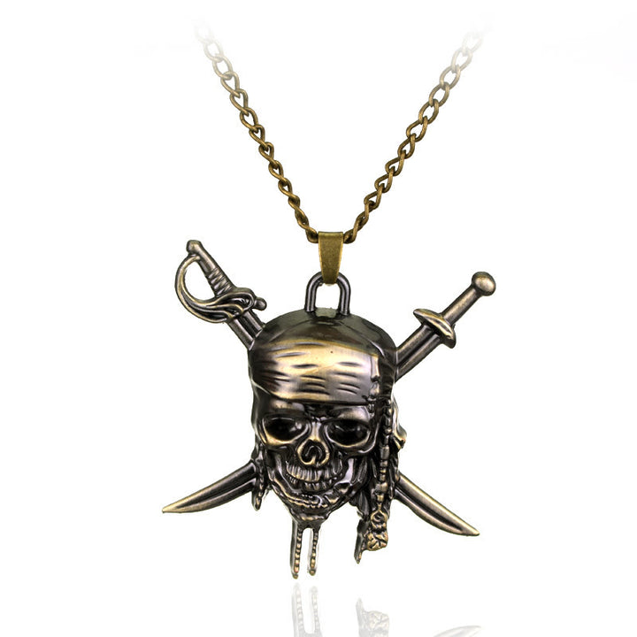 WorldNorse Punk Piratenschädel Charm Halskette