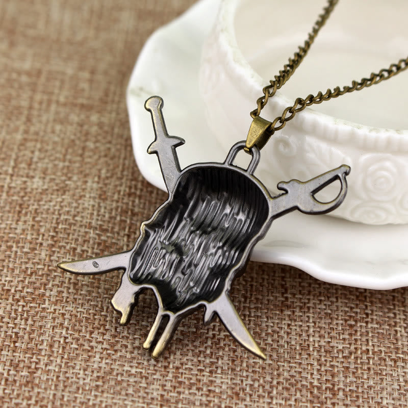 WorldNorse Punk Piratenschädel Charm Halskette