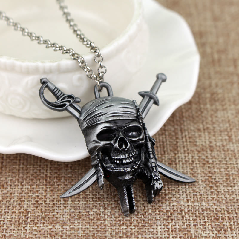 WorldNorse Punk Piratenschädel Charm Halskette