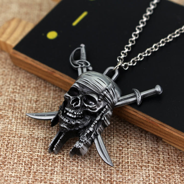 WorldNorse Punk Piratenschädel Charm Halskette