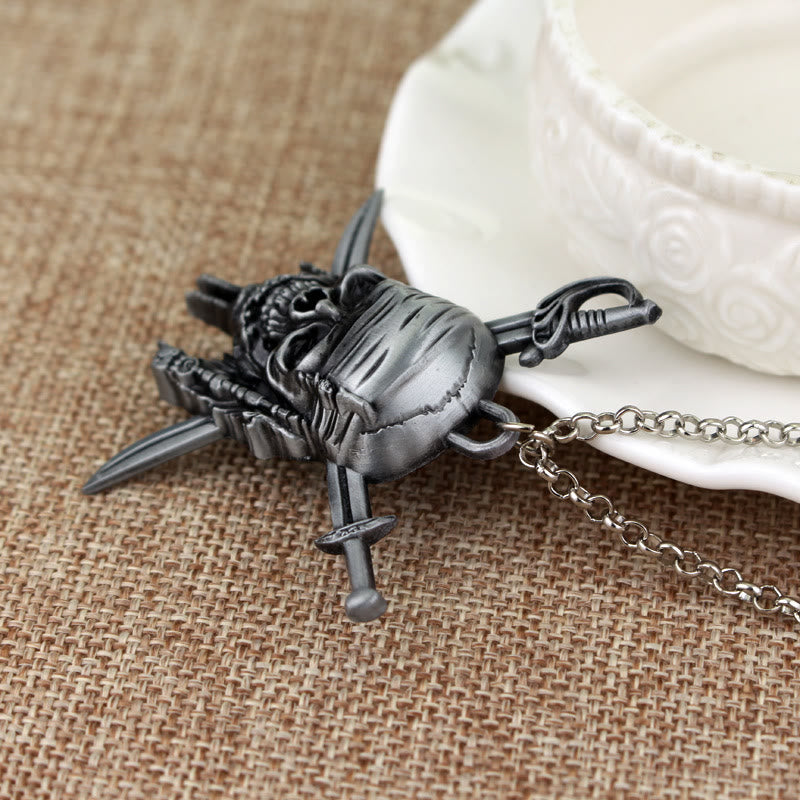 WorldNorse Punk Piratenschädel Charm Halskette