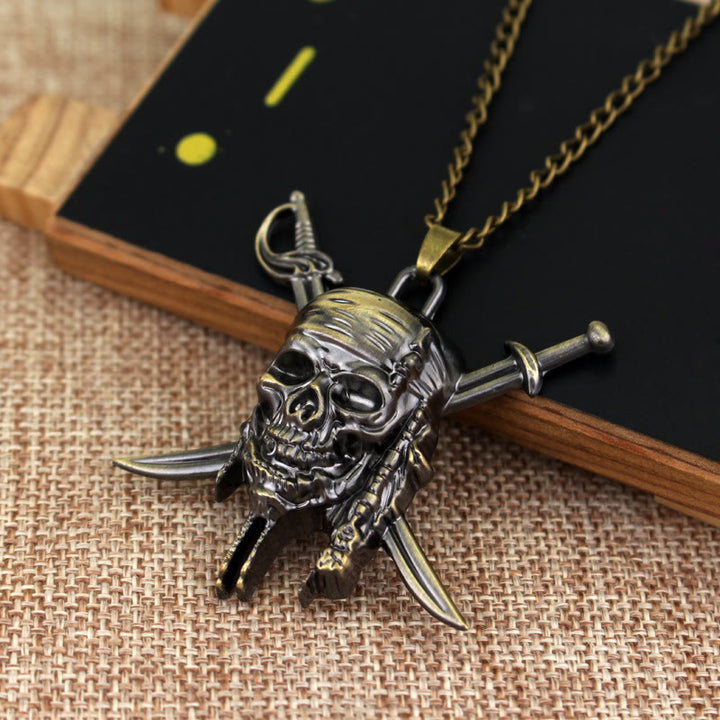 WorldNorse Punk Piratenschädel Charm Halskette