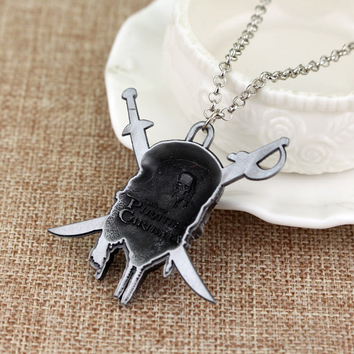 WorldNorse Punk Piratenschädel Charm Halskette