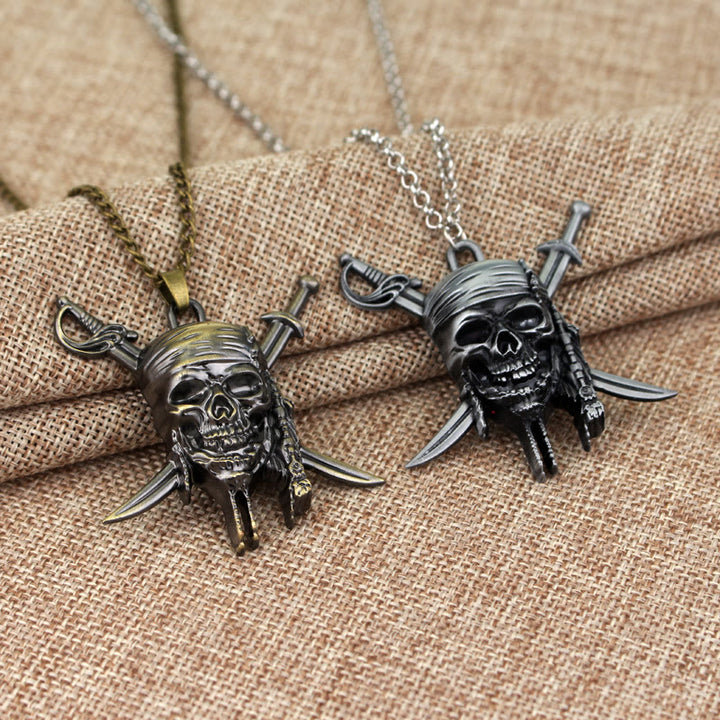 WorldNorse Punk Piratenschädel Charm Halskette