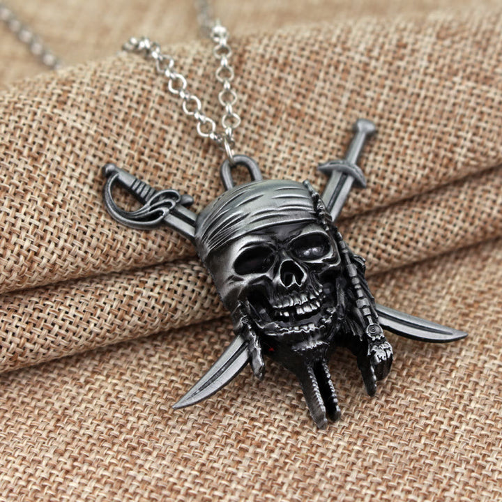 WorldNorse Punk Piratenschädel Charm Halskette
