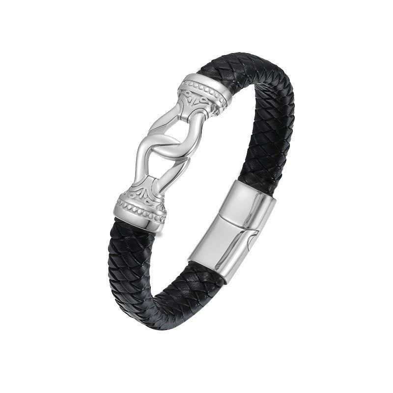 WorldNorse Geflochtenes Lederarmband mit Magnetverschluss