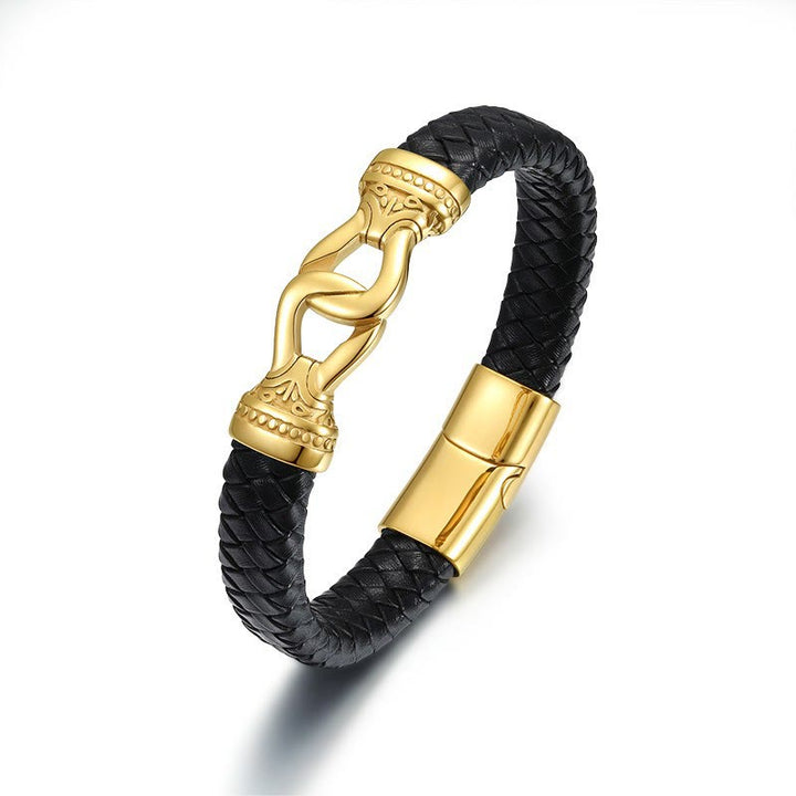 WorldNorse Geflochtenes Lederarmband mit Magnetverschluss
