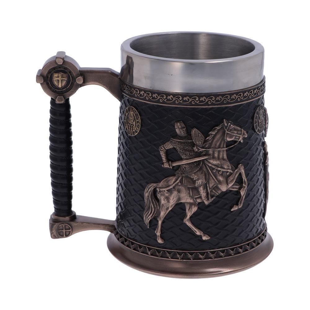 WorldNorse Mittelalterlicher Bierkrug mit Wikinger-Krieger