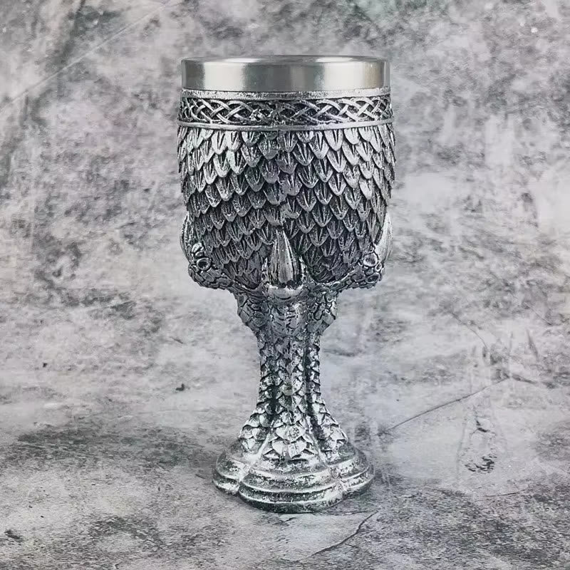 WorldNorse Weinkelch mit Drachenklauenschuppen, 3D-Relief