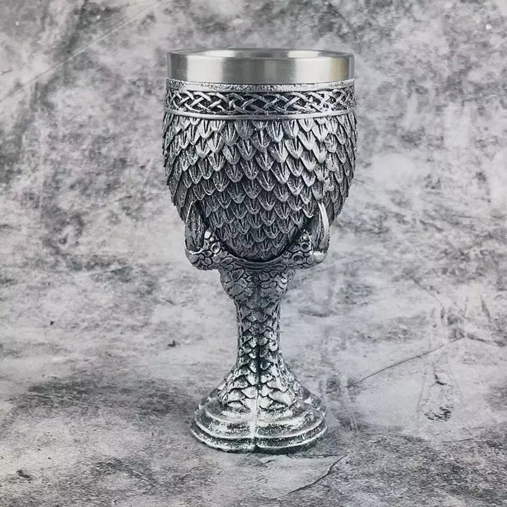 WorldNorse Weinkelch mit Drachenklauenschuppen, 3D-Relief