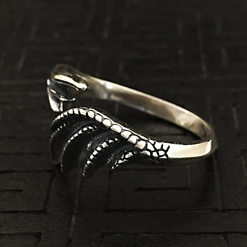 WorldNorse Gothic Verstellbarer Ring mit Drachenflügel