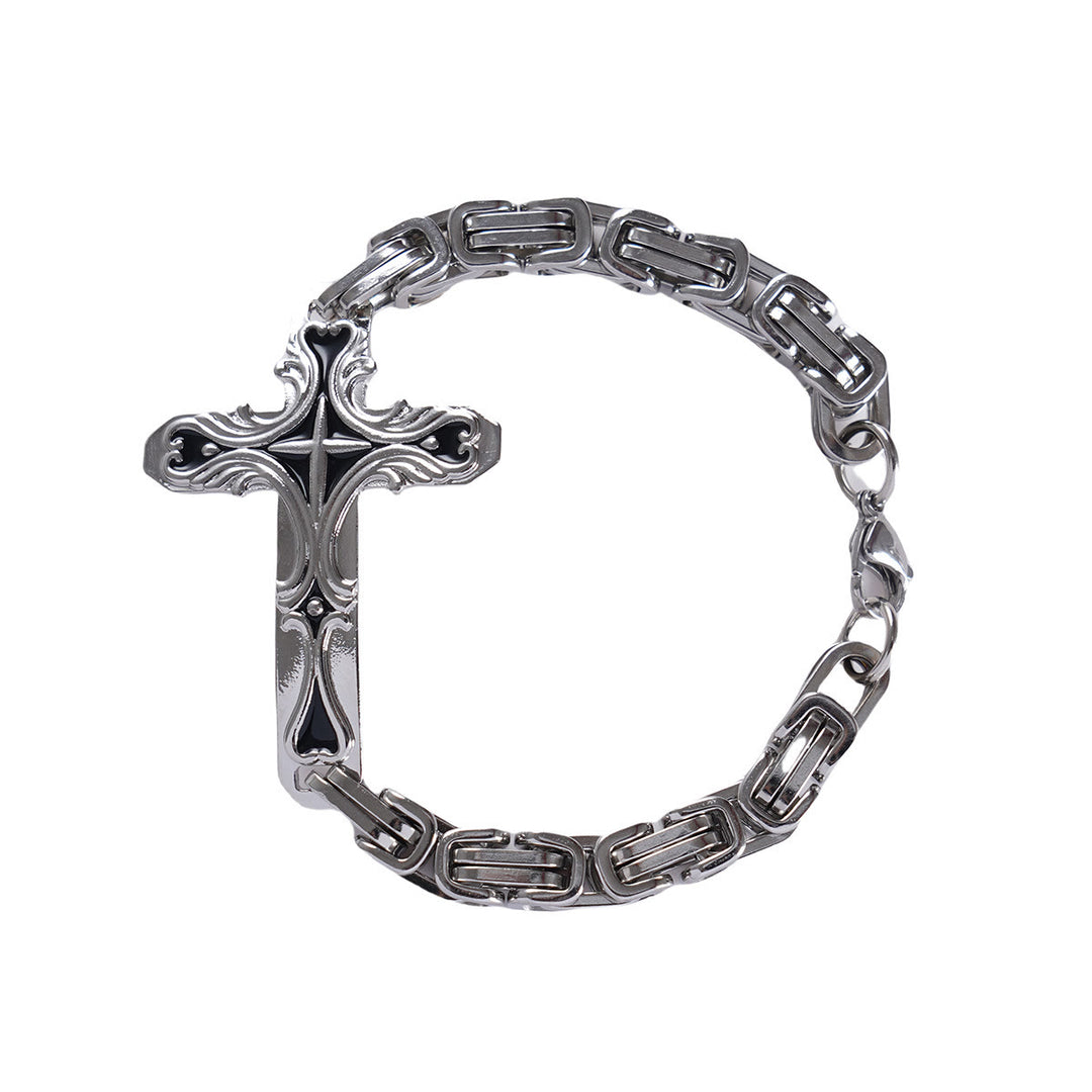 WorldNorse Byzantinisches Ketten-Charm-Armband mit Kreuz