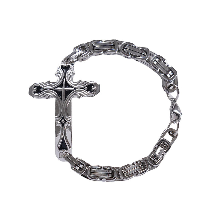 WorldNorse Byzantinisches Ketten-Charm-Armband mit Kreuz