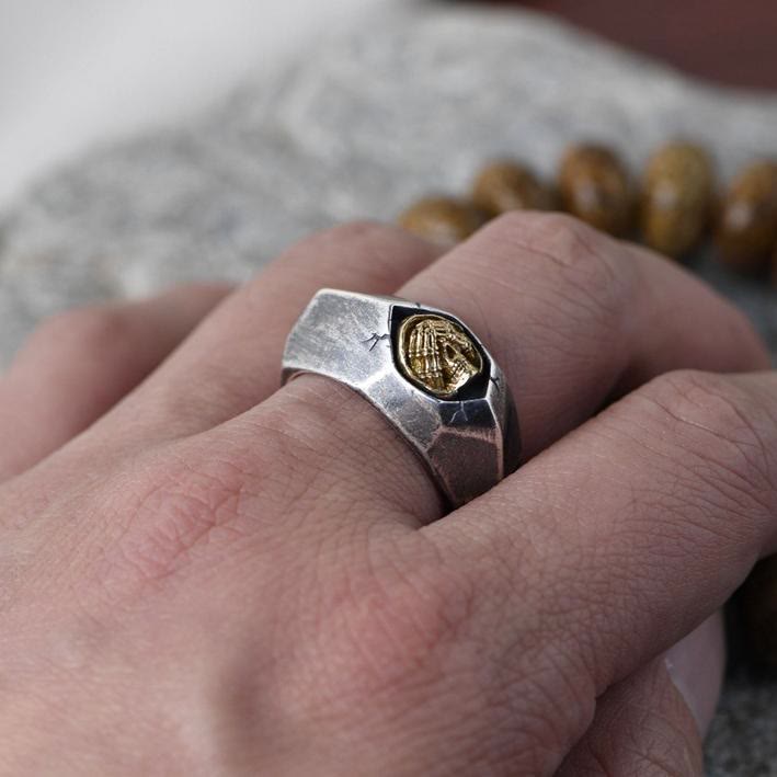 WorldNorse Cover Ohren Augen Mund Böser Totenkopf Ring