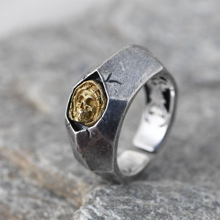 WorldNorse Cover Ohren Augen Mund Böser Totenkopf Ring
