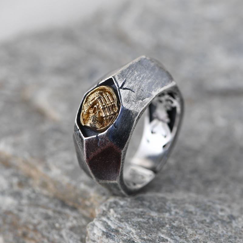WorldNorse Cover Ohren Augen Mund Böser Totenkopf Ring
