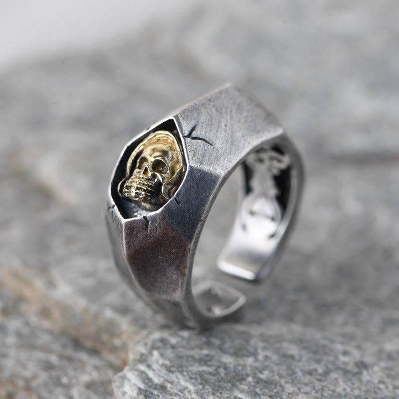 WorldNorse Cover Ohren Augen Mund Böser Totenkopf Ring