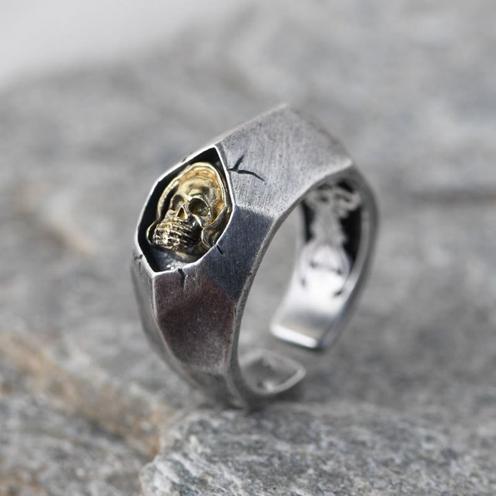 WorldNorse Cover Ohren Augen Mund Böser Totenkopf Ring