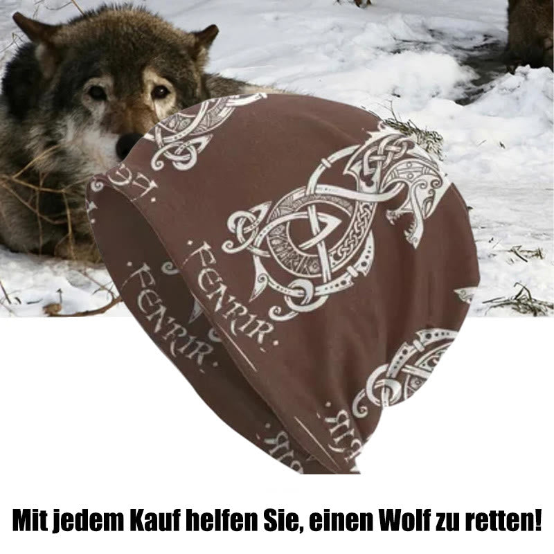 WorldNorse Fenrir Wolf Strickmütze - Braun - image 3
