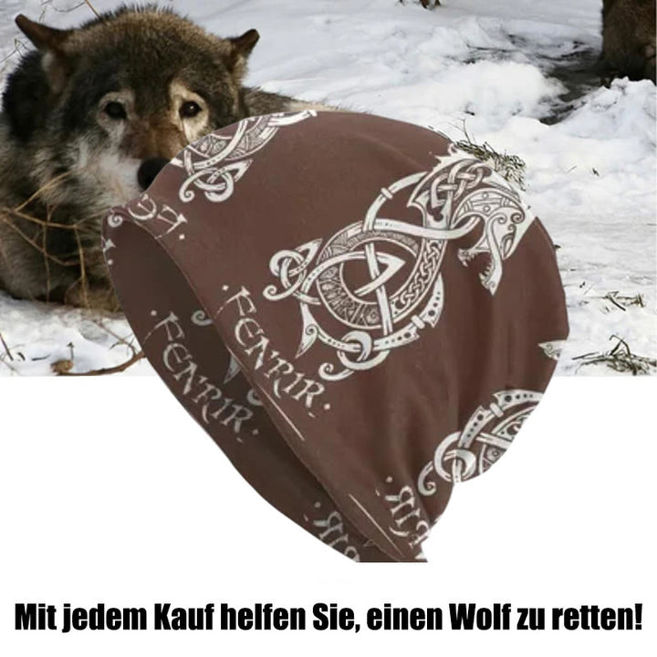 WorldNorse Fenrir Wolf Strickmütze - Braun - image 3