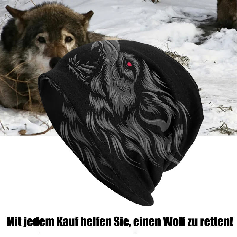 WorldNorse Viking Tattoo Fenrir Wolf Beanie - Wolf - image 0