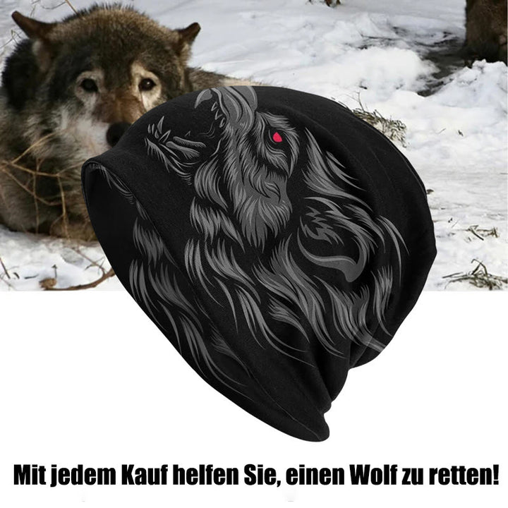 WorldNorse Viking Tattoo Fenrir Wolf Beanie - Wolf - image 0