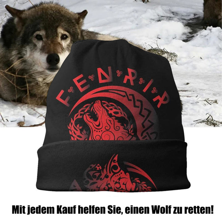 WorldNorse Fenrir Roaring Keltischer Knoten Beanie - image 1
