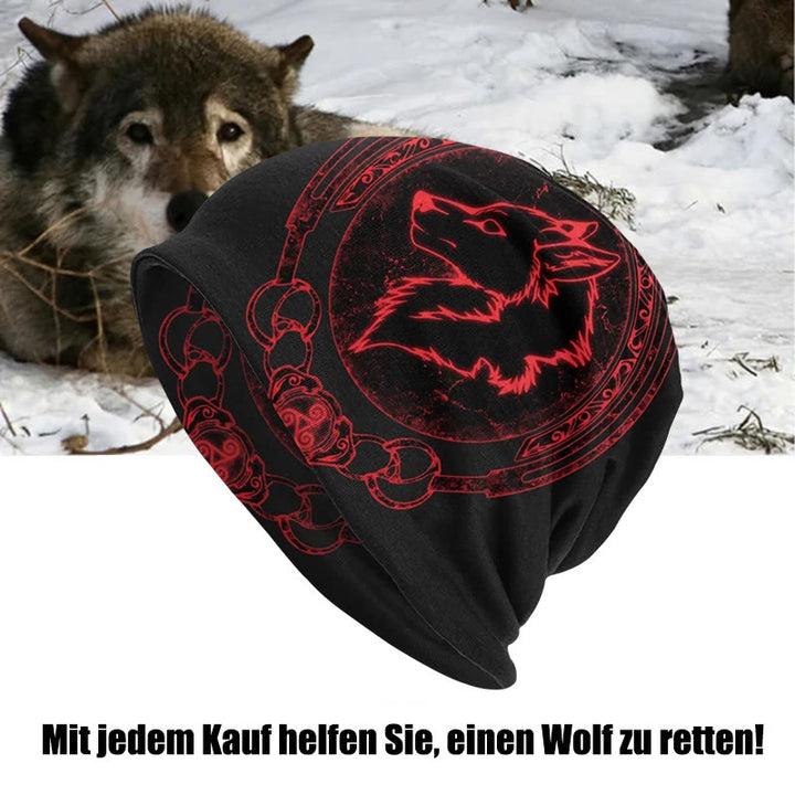 WorldNorse Odin Myth Doppellagige Beanie - Wolf - image 0