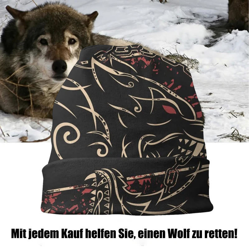 WorldNorse Wolf Tattoo Keltische Beanie - image 1