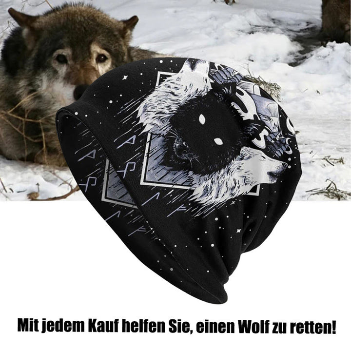 WorldNorse Vegvisir Runen mit Wolf Beanie - Wolf - image 0